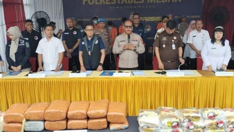Polrestabes Medan Bongkar 3 Kasus Narkoba Mei 2025, Puluhan Kg Sabu dan Ganja Disita