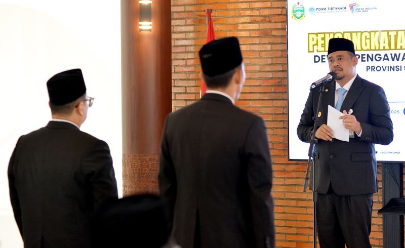Bobby Nasution Lantik Dewas PD AIJ dan Dua Direksi Perumda Tirtanadi