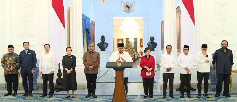 Presiden Prabowo Kumpulkan Seluruh Pimpinan Parpol di Istana, Ini Pernyataan Pentingnya