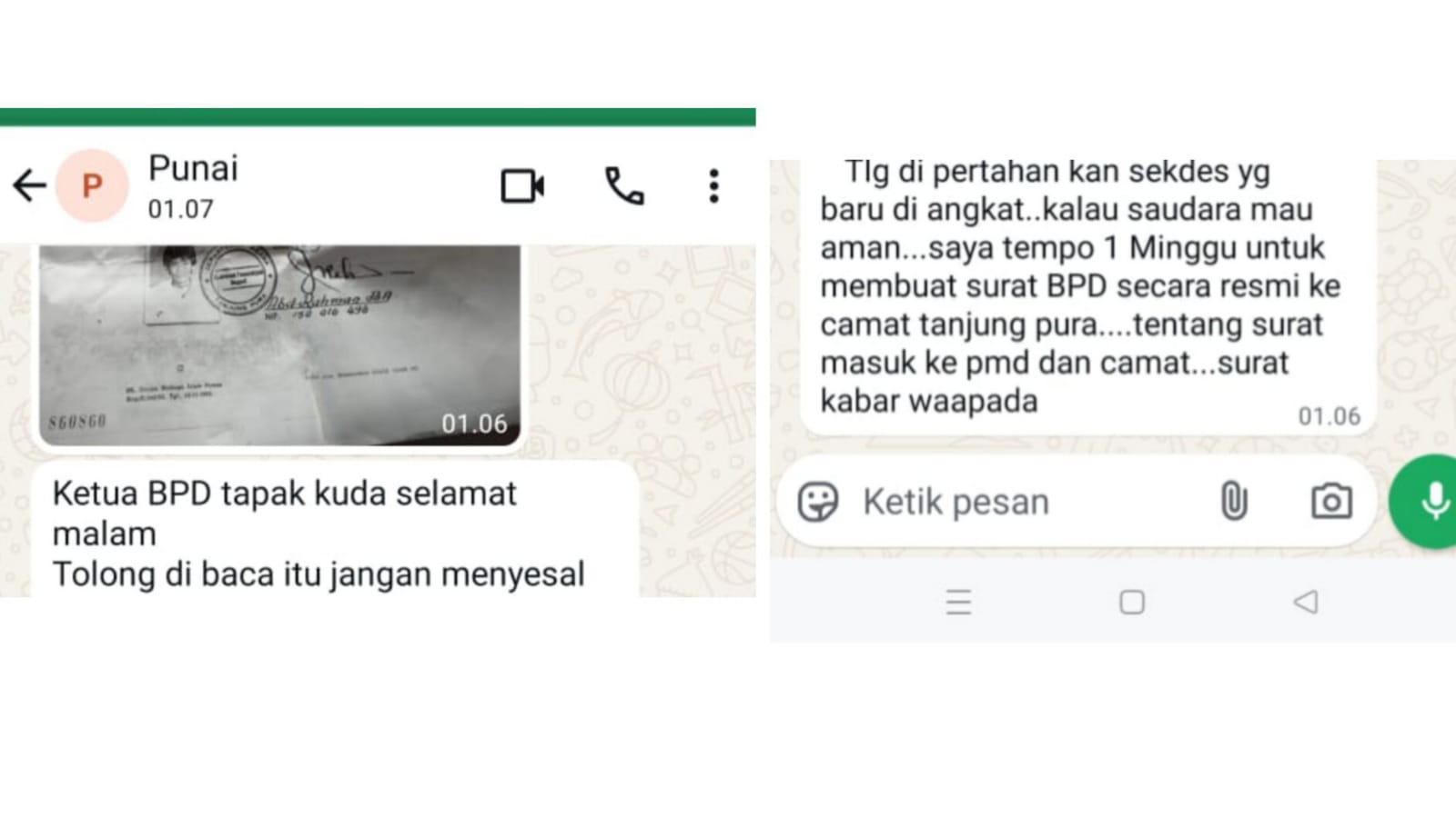 Buntut Pencabutan SK Sekdes Tapak Kuda: Ketua BKD Diteror dan Diancam OTK