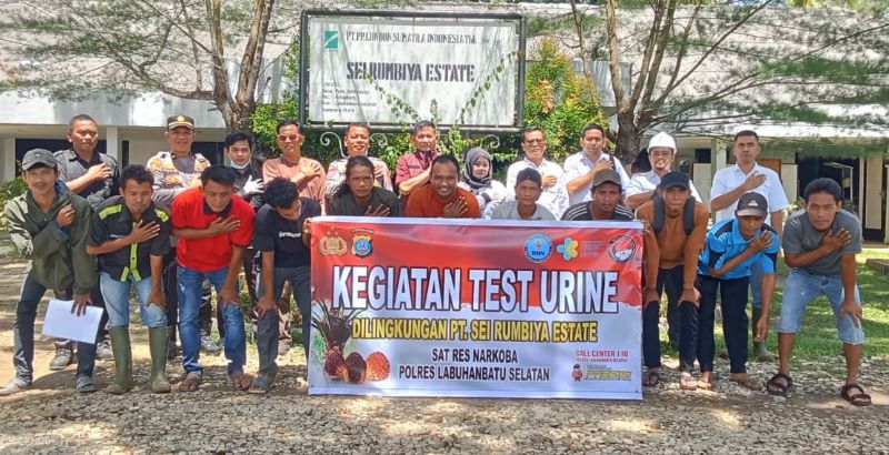 Polres Labusel Gelar Tes Urine di PT Rumbiya Estate, Komitmen Perangi Narkoba di Lingkungan Kerja
