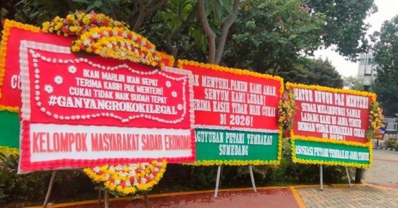 Menkeu Purbaya Tanggapi Santai Kiriman Karangan Bunga Berkaitan dengan Cukai Rokok 2026 Tak Naik