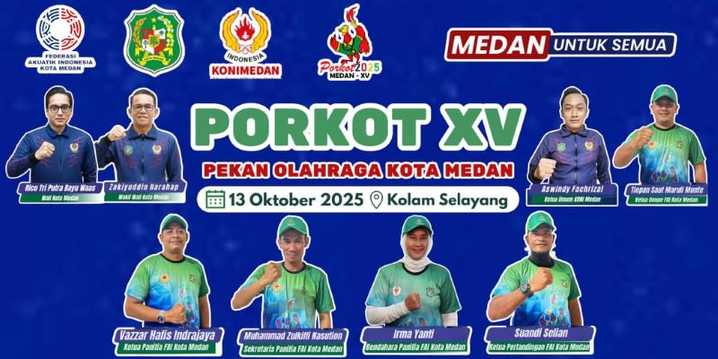 300 Atlet Bersaing di Cabor Renang Porkot Medan 2025, FAI Gelar Talent Scouting