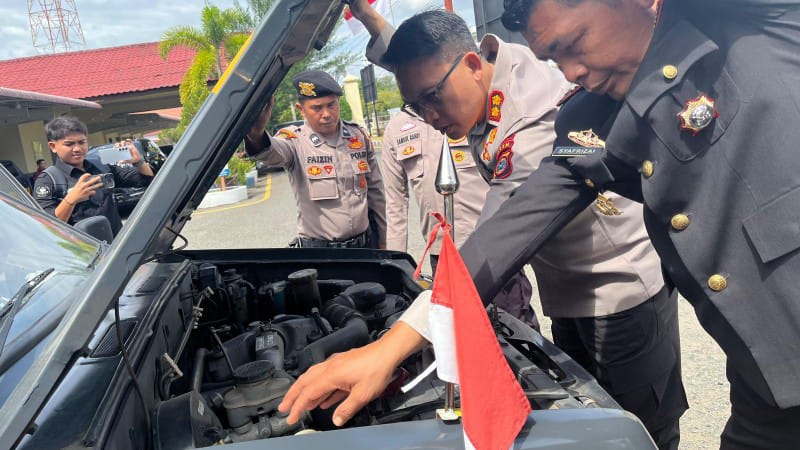 Kapolres Pidie Pastikan Kendaraan Dinas Pamapta Siap Pakai dalam Patroli dan Penanganan TPTKP