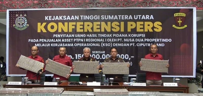 Kejati Sumut Sita Rp150 Miliar dari Kasus Jual Beli Aset PTPN I: Tiga Tersangka Ditahan, Termasuk Pejabat BPN
