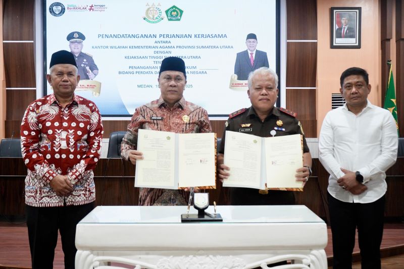 Kemenag Sumut dan Kejati Sumut Teken Kerja Sama Penanganan Masalah Hukum Perdata dan TUN