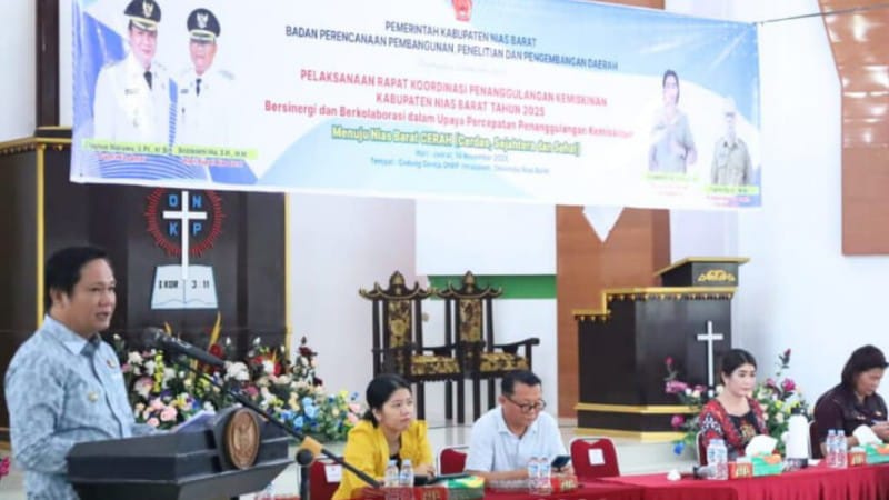 Bupati Nias Barat Pimpin Rakor Penanggulangan Kemiskinan 2025 Menuju Nias Barat CERAH