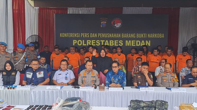 Dalam 42 Hari, Polrestabes Medan Bongkar 173 Kasus Narkoba dan Sita 60 Kg Sabu