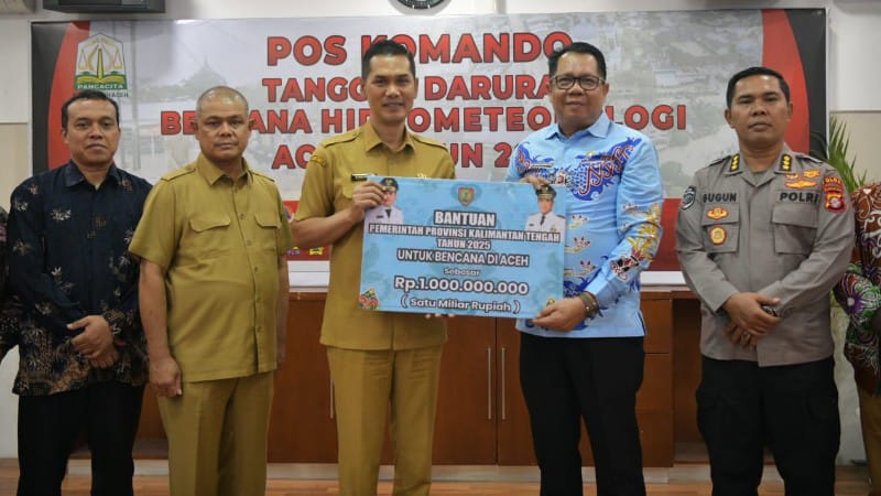 Pemprov Kalteng Salurkan Rp2,9 Miliar Bantu Korban Bencana Aceh