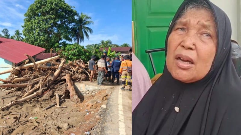 Warga Hutanabolon Tapteng Makan Mie Instant Pascabanjir Bandang