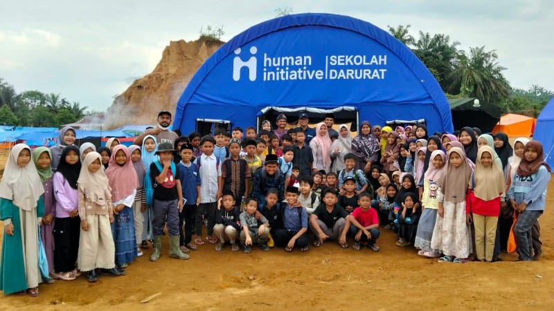 Human Initiative Bangun Sekolah Darurat di Aceh Tamiang