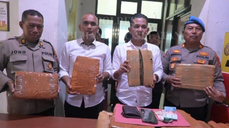 Polres Labusel Ringkus Anggota Sindikat Narkoba Antarprovinsi, Bawa Ganja 27 Kg