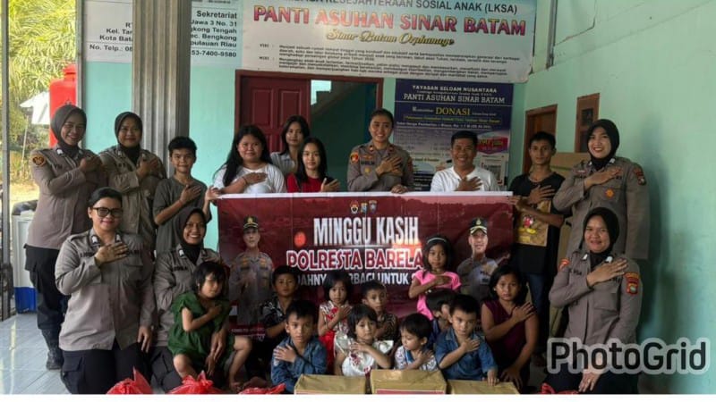 Polwan Polresta Barelang Rayakan Minggu Kasih di Panti Asuhan Bengkong