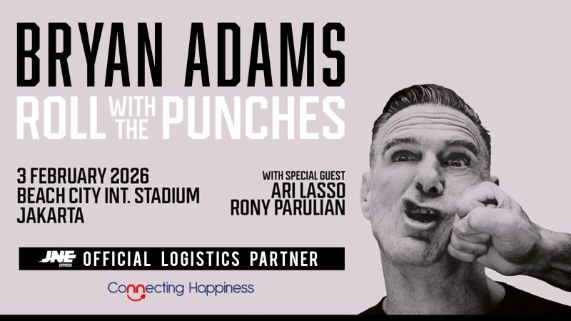 JNE Resmi Jadi Official Logistics Partner Konser Internasional Bryan Adams di Jakarta 2026