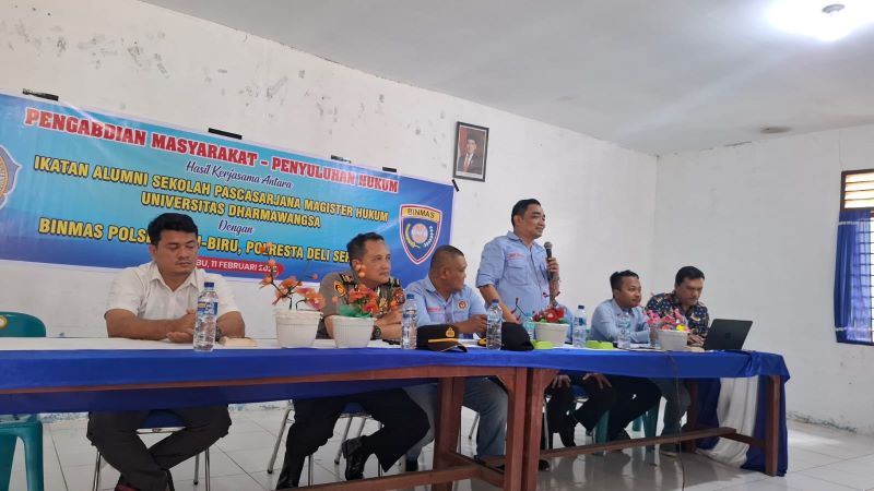 Kerjasama IKA-SPMH Undhar dengan Binmas Polsek Birubiru Selenggarakan Penyuluhan KUHP Baru bagi Warga Desa Sari Laba Jahe