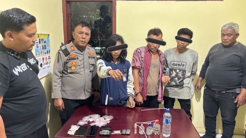 Polsek Simpang Empat Ringkus 3 Terduga Penyalahguna Sabu di Huntap Ture-ture Karo, Berawal dari Laporan Warga