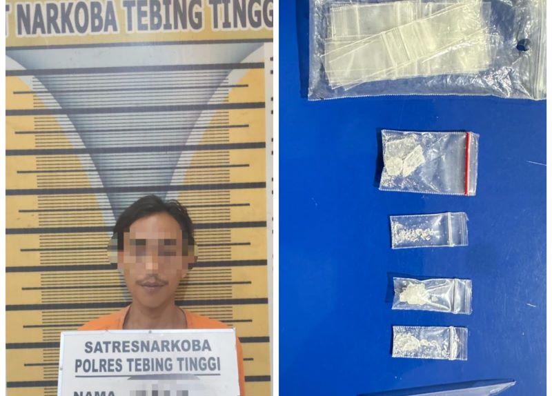 Pengedar Sabu Ditangkap di Perkebunan Sawit, Polres Tebing Tinggi Amankan 4 Paket Narkotika