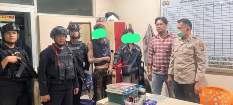 Diduga Hendak Mencuri, Dua Pria Diciduk Brimob Polda Sumut Saat Patroli Dini Hari di Deli Serdang