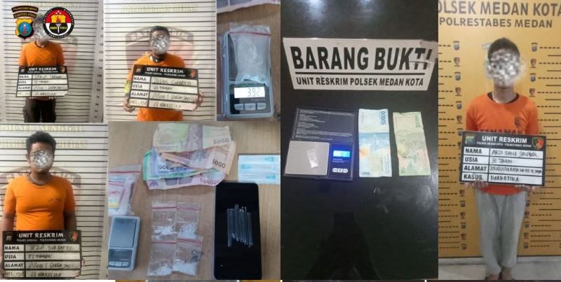 Polrestabes Medan dan Polsek Jajaran Gencar Berantas Narkoba, Enam Pengedar Ditangkap Dalam Sehari