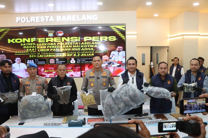 Polresta Barelang Ungkap 8 Kasus Narkotika Saat Libur Iduladha 2026, 12 Tersangka Diamankan dan Barang Bukti Bernilai Rp8,2 Miliar