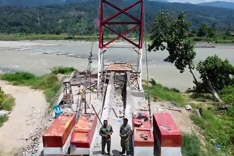 Pascabencana 2025, Jembatan Gantung Kumbang Jaya-Gulo Ditargetkan Rampung Agustus Ini