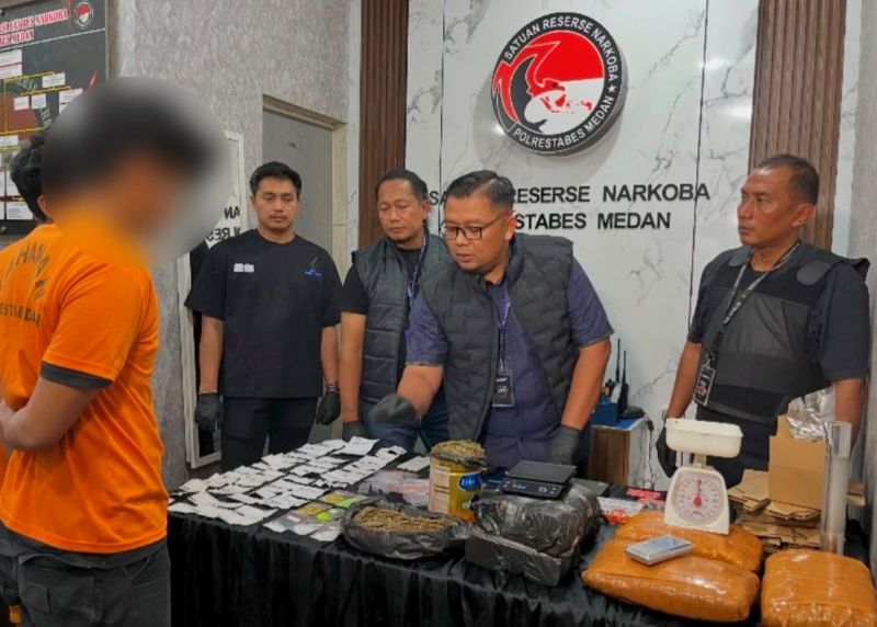 Polrestabes Medan Bongkar Gudang Narkoba Berkedok Kos-kosan