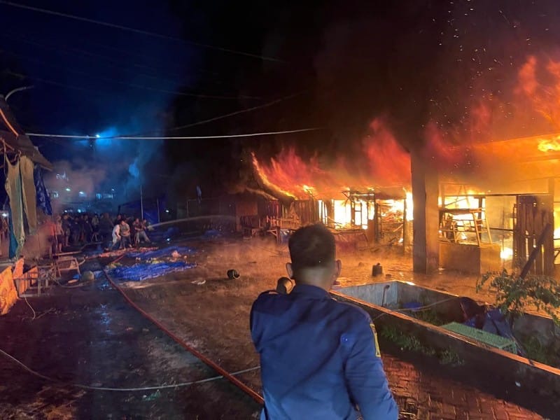 500 Kios Hangus Terbakar, Polres Sibolga Masih Selidiki Penyebabnya