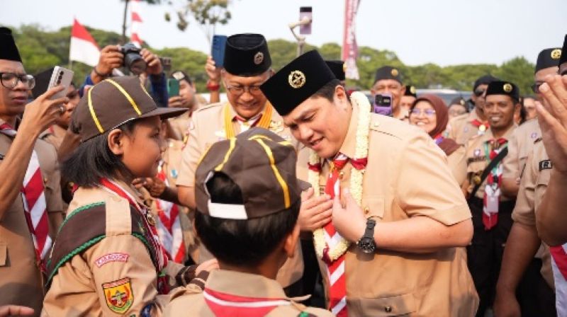 Hari Pramuka ke-65, Erick Thohir Bacakan Amanat Presiden: Pramuka Harus Jadi Pilar Karakter Bangsa