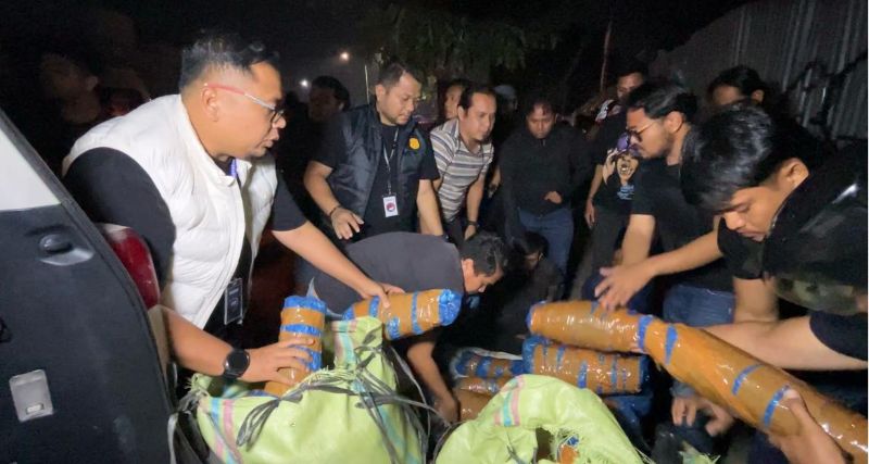 Kejar-kejaran di Jalan AH Nasution Medan, Polisi Sita 93 Kg Ganja dan Tangkap 2 Pria