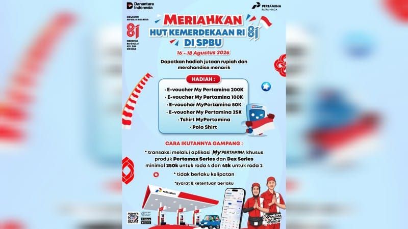 Pertamina Patra Niaga Regional Sumbagut Semarakkan HUT ke-81 Republik Indonesia Melalui MyPertamina Berbagi Hadiah Kemerdekaan di 24 SPBU