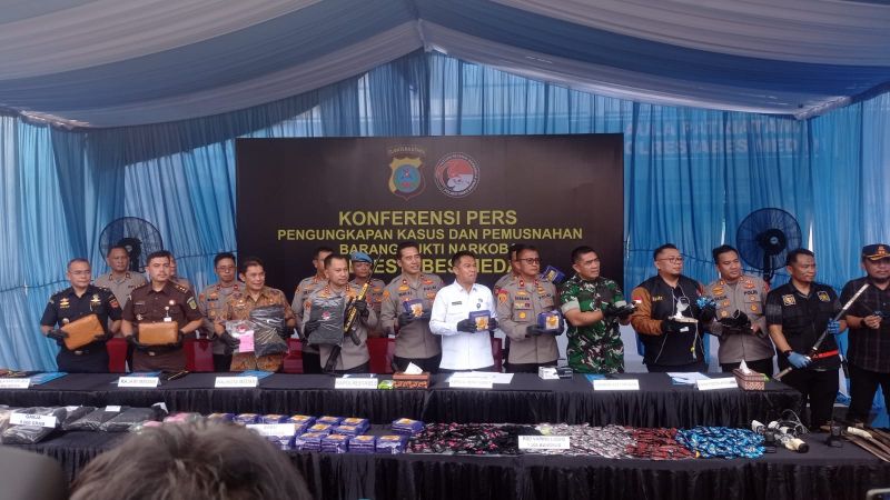 Polrestabes Medan Ungkap 1.187 Kasus Narkoba dalam 300 Hari, Sita 260 Kg Sabu dan 92.682 Butir Ekstasi