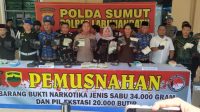 33,8 Kg Sabu dan 19.856 Butir Ekstasi Dimusnahkan Polres Labuhanbatu, 345 Kasus Narkotika Ditangani Sepanjang 2026
