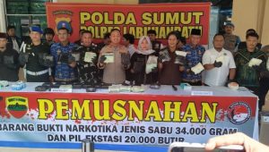 33,8 Kg Sabu dan 19.856 Butir Ekstasi Dimusnahkan Polres Labuhanbatu, 345 Kasus Narkotika Ditangani Sepanjang 2026
