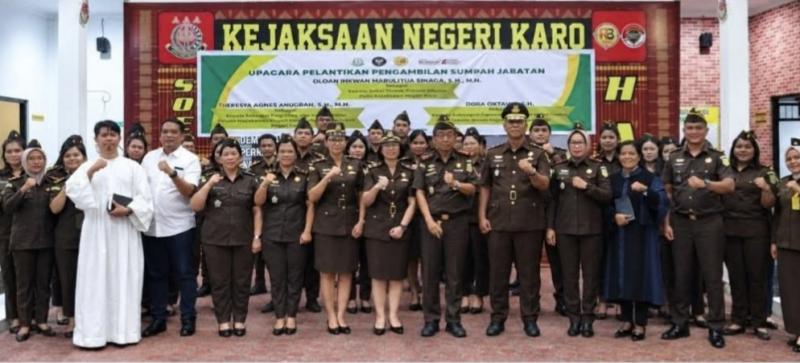 Kajari Karo Lantik Tiga Pejabat Baru, Dorong Penguatan Integritas dan Penegakan Hukum