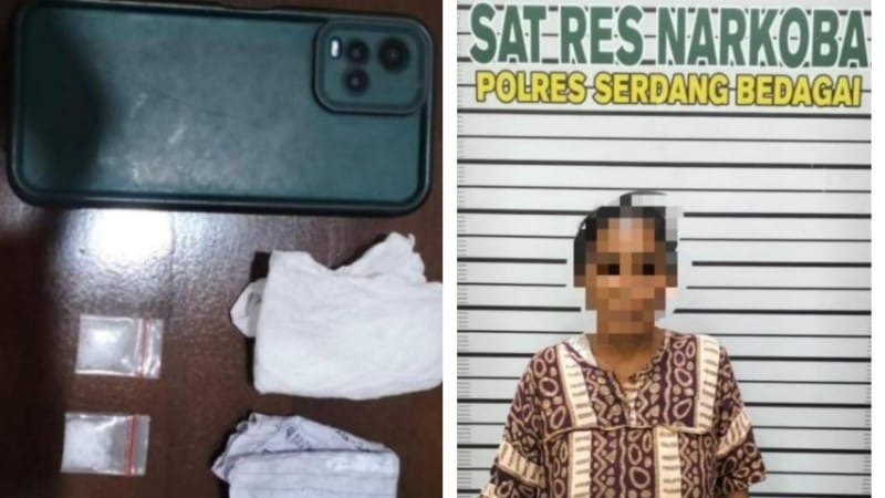 Sat Resnarkoba Polres Sergai Ringkus IRT Pengedar Sabu di Teluk Mengkudu