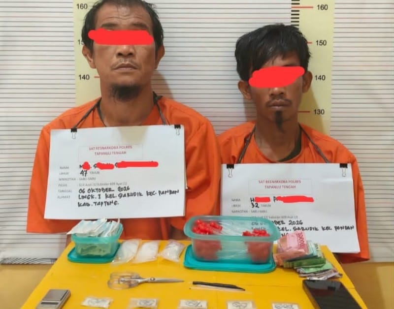 Polres Tapteng Sikat Dua Pengedar Narkoba di Sarudik