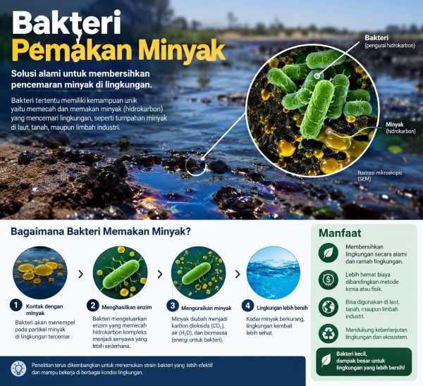 Ternyata Bakteri Bisa “Makan” Minyak: Kenali Bioremediasi, Cara Alam Bersihkan Pencemaran