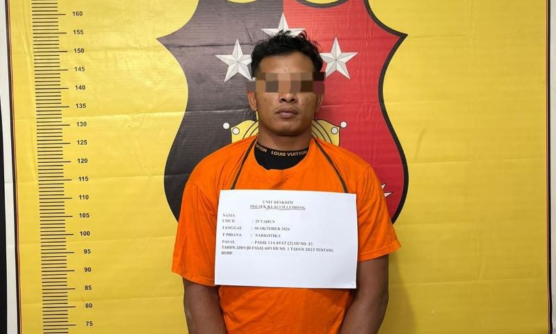 Polsek Kualuh Leidong Amankan Pria Diduga Edarkan Sabu, Barang Bukti 7,65 Gram
