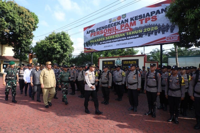 Polres Asahan Kerahkan 457 Personel Amankan Pilkades Serentak di 43 Desa