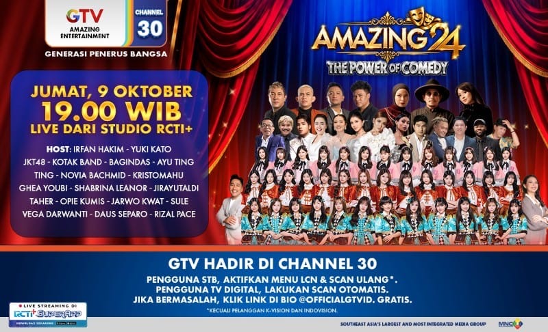 HUT GTV ke-24, “Amazing 24: The Power of Comedy” Hadirkan Pesta Komedi dan Kolaborasi Musik Spektakuler